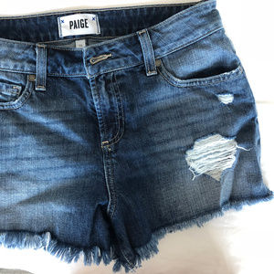 PAIGE Frayed Hem Jean Shorts- Size 26